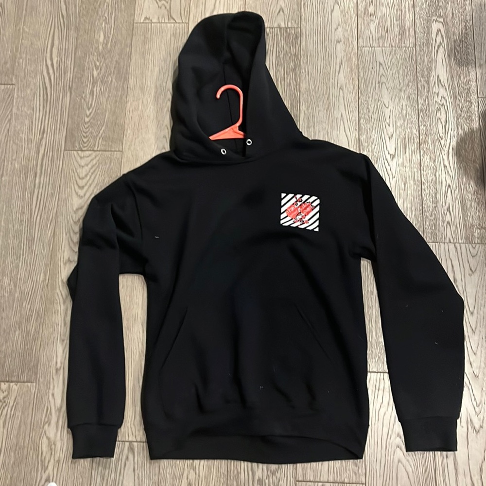 Black hoodie with rose